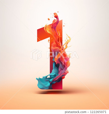 Colorful 3d letter i uppercase. 3d rendering Colorful 3d letter i uppercase. 3d rendering 122265071