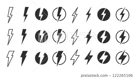 Electric Power Lightning Bolt Icon for Mobile Apps, UI UX Design, Chargers, and Energy-Related Branding Vector Illustration Electric Power Lightning Bolt Icon for Mobile Apps, UI UX Design, Chargers, and Energy-Related Branding Vector Illustration 122265106