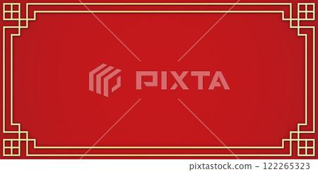 Red Frame in Chinese Style for Lunar New Year Celebration Red Frame in Chinese Style for Lunar New Year Celebration 122265323