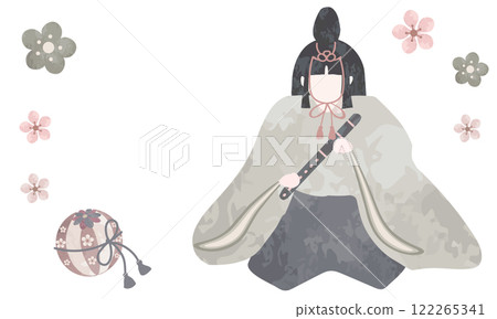 Illustration material of five musicians (flute) drawn in watercolor Illustration material of five musicians (flute) drawn in watercolor 122265341