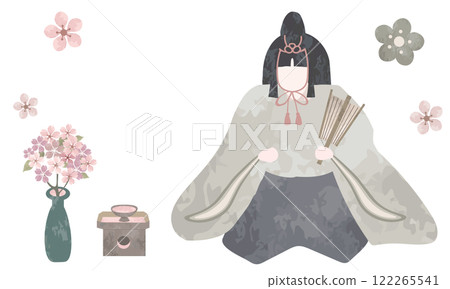 五人林（歌）水彩畫插畫素材 122265541