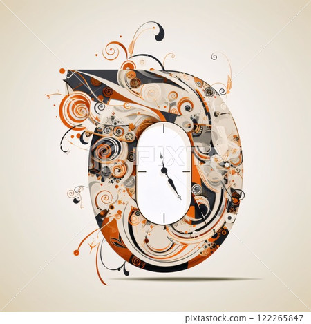 Abstract clock on a light background. Vector illustration. Eps 10. 122265847
