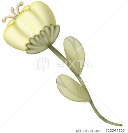 Flower cute pastel color, hand draw for decoration greeting card.  122266122