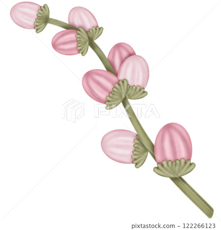 Flower cute pastel color, hand draw for decoration greeting card.  122266123