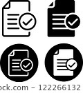 Checkmark and text file icon set 122266132