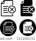 Cross mark and text file icon set 122266133