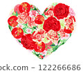 Red rose heart wreath 122266686