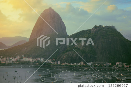 Sunset over Sugarloaf Mountain in Rio de Janeiro Sunset over Sugarloaf Mountain in Rio de Janeiro 122266927