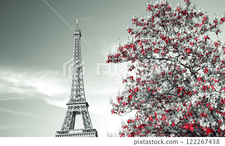 Eiffel Tower in Retro Style. Paris. 122267438