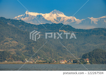 Phewa Lake at the foot of Mount Annapurna. Himalayas. 122267504