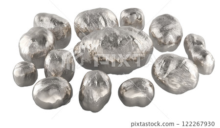 White Gold Casting Grain, palladium white or nickel based white master alloy. 3D rendering 122267930