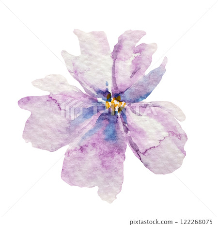 Watercolor light purple flower isolated illustration, floral wedding and greeting element Watercolor light purple flower isolated illustration, floral wedding and greeting element 122268075