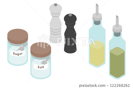 Isometric illustrations: condiments Isometric illustrations: condiments 122268262