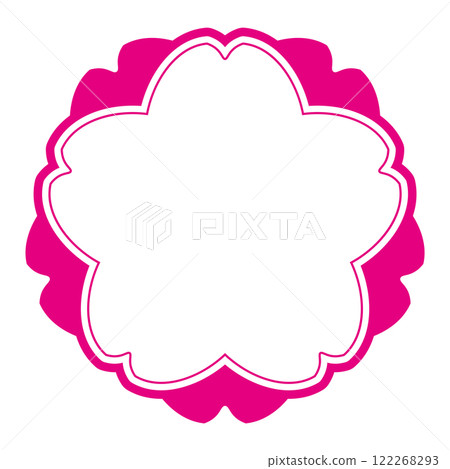 雙櫻花框插畫素材透明背景文字空間為白色 雙櫻花框插畫素材透明背景文字空間為白色 122268293