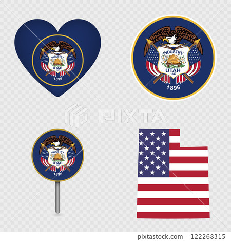 Utah State Flag Icons Pack. Vector illustration. 122268315