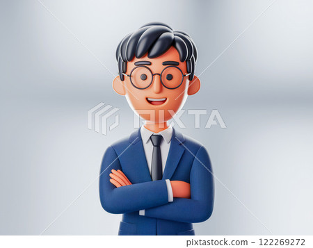 3D動畫年輕商人穿著西裝，3D男性商務人士 122269272