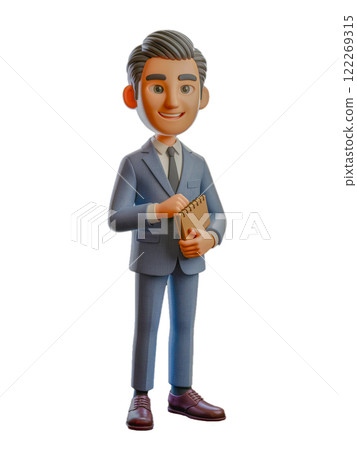 3D animation young businessman wearing suit, 3D male business person 122269315