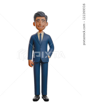 3D動畫年輕商人穿著西裝，3D男性商務人士 122269316
