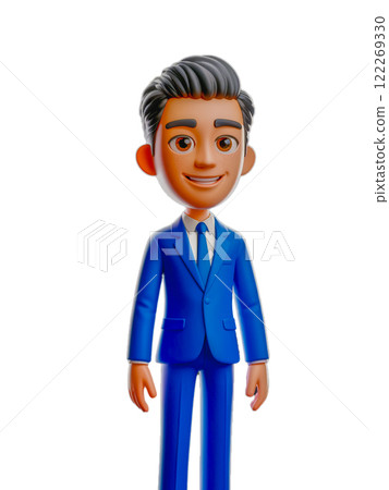 3D animation young businessman wearing suit, 3D male business person 122269330