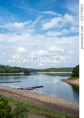 Iruka Pond seen from the sky, Inuyama City, Aichi Prefecture (aerial photography by drone) Iruka Pond seen from the sky, Inuyama City, Aichi Prefecture (aerial photography by drone) 122270051