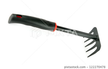 One rake isolated on white background, top view. One rake isolated on white background, top view. 122270478