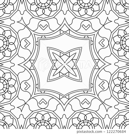Abstract coloring page for coloring book, mandala making, color fill up practice etc 122270684