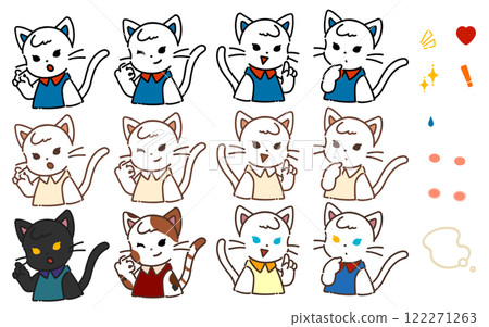 Cat girls with various expressions and custom parts Cat girls with various expressions and custom parts 122271263