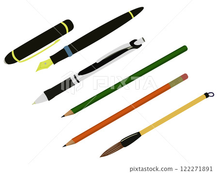 Simple stationery illustration set (no main lines) 122271891