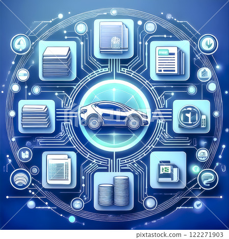 Digital society and smart car image material 122271903