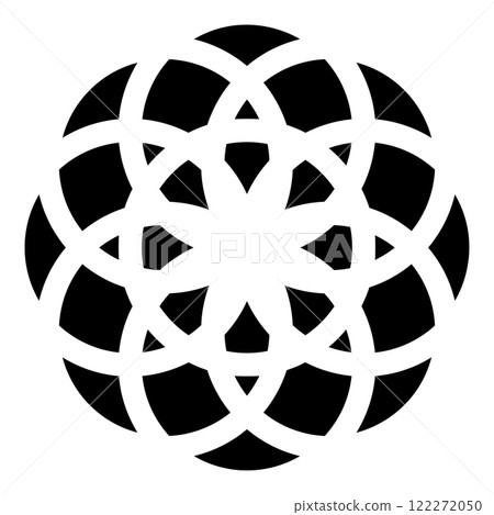 Flower of life Sacred geometry icon black color vector illustration image flat style 122272050