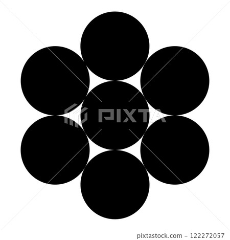 Egg of life Sacred geometry symbol seven circle 7 icon black color vector illustration image flat style Egg of life Sacred geometry symbol seven circle 7 icon black color vector illustration image flat style 122272057