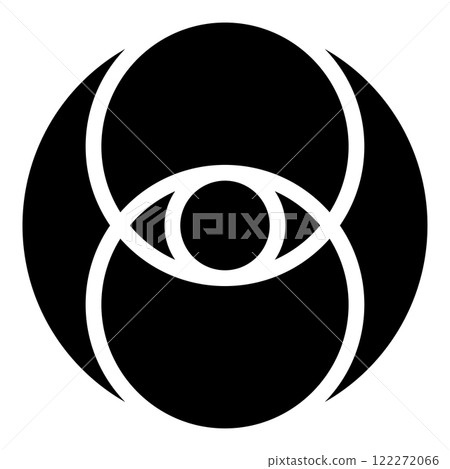 Vesica piscis eye gold sacred geometry symbol icon black color vector illustration image flat style 122272066
