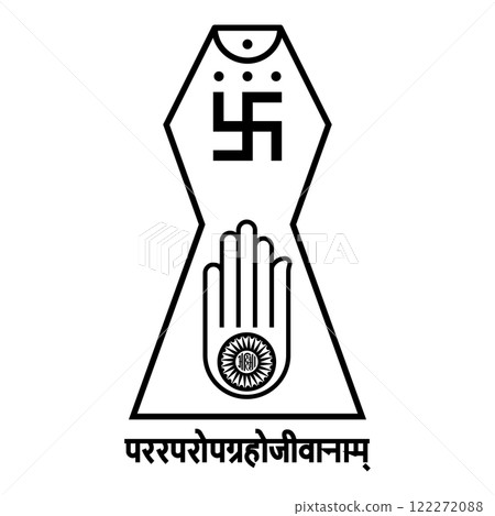 Symbol Jainism emblem Jain Prateek Chihna Hand Akhimsa Ahimsa arm religion Dharma Ahinsa Mahavir Jayanti icon black color vector illustration image flat style Symbol Jainism emblem Jain Prateek Chihna Hand Akhimsa Ahimsa arm religion Dharma Ahinsa Mahavir Jayanti icon black color vector illustration image flat style 122272088