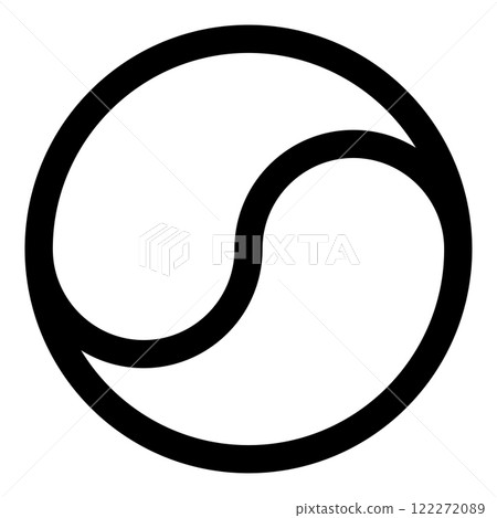 Yin Yang Taoism symbol harmony equilibrium concept icon black color vector illustration image flat style 122272089