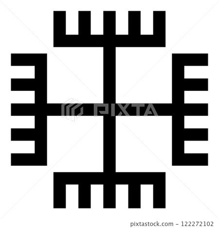 Hands of God Motherhood Native Slavic Faith symbol paganism icon black color vector illustration image flat style Hands of God Motherhood Native Slavic Faith symbol paganism icon black color vector illustration image flat style 122272102
