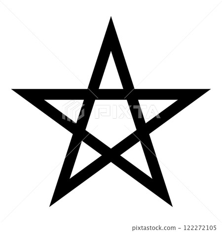 Pentagram Neo paganism sign five pointed star icon black color vector illustration image flat style 122272105