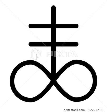 Satanic Cross Theistic satanism symbol icon black color vector illustration image flat style 122272119