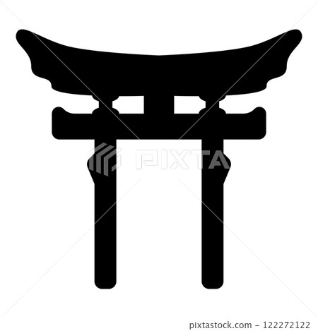 Torri gate symbol Shinto Japanese Arch Asian Toria travel concept icon black color vector illustration image flat style 122272122