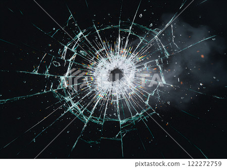 Cracked glass, image of destruction 122272759