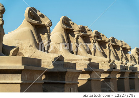 Avenue of the Sphinxes of Rams at the entrance to Luxor 122272792