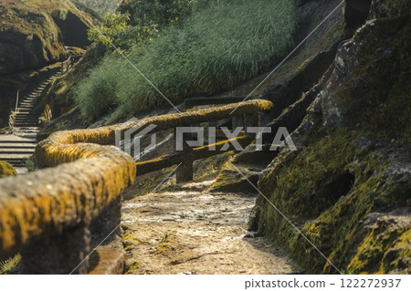 Kanheri Caves in the forests of the Sanjay Gandhi National Park, India	 122272937