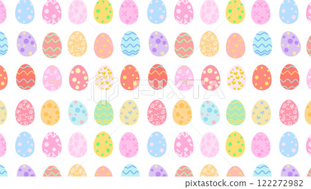 Seamless cute background illustration of Easter eggs 122272982