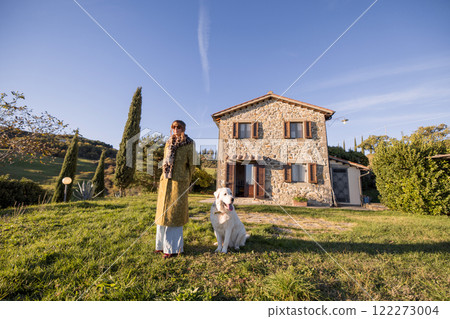 Woman and Dog by Rustic Home 122273004