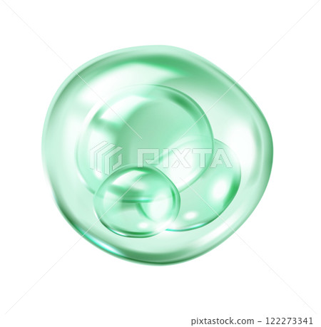 Green transparent bubbles collagen molecules illustration 122273341