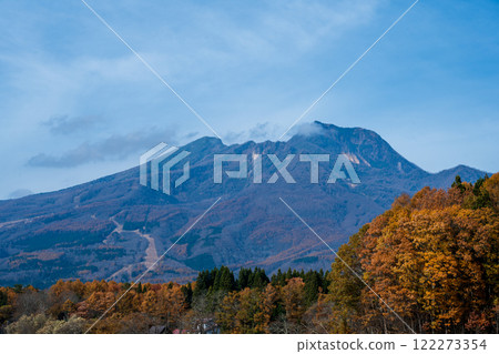 View of Mt. Myoko (rural landscape after harvest) Autumn 122273354