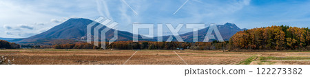 Panorama of Mt. Kurohime (Shinano Fuji) and Mt. Myoko (Echigo Fuji) in late autumn Panorama of Mt. Kurohime (Shinano Fuji) and Mt. Myoko (Echigo Fuji) in late autumn 122273382