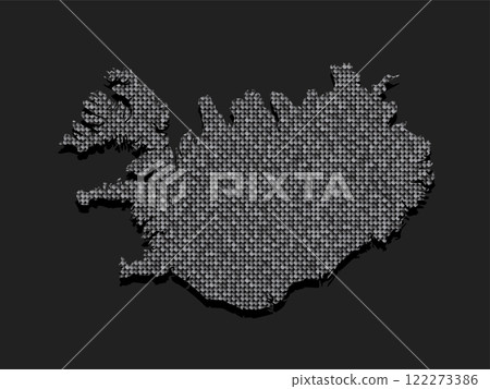 Map Iceland from silver sequin, glitter, sparkle Map Iceland from silver sequin, glitter, sparkle 122273386