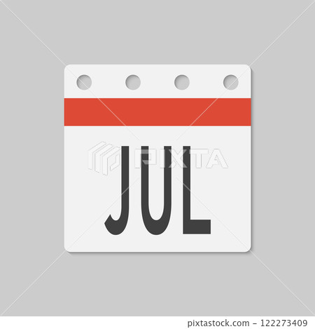 Vector template icon page calendar - July month 122273409