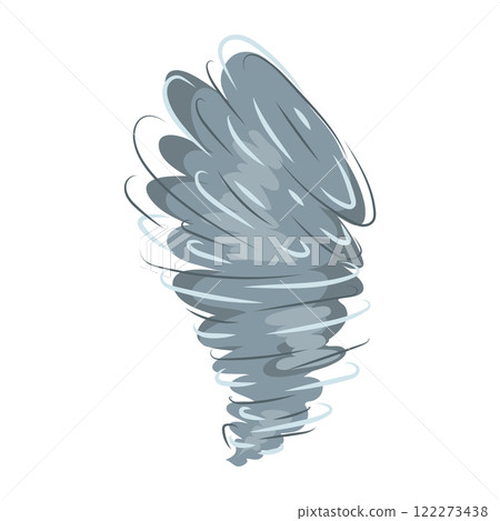 Tornado swirl in flat design. Disaster fast vortex, bad storm weather. Vector illustration isolated. 122273438