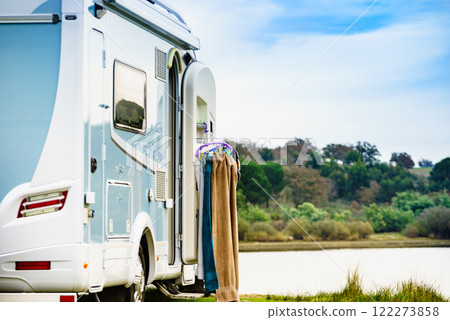 Camper rv camping on nature in Portugal Camper rv camping on nature in Portugal 122273858